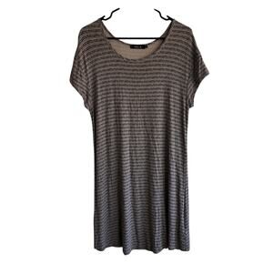 Yala Womens Size Small Bamboo Soft Dotted Short Sleeve Dress Beige Black